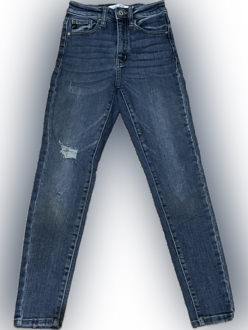 KanCan Dark Indigo Distressed High-Rise Skinny Jeans size 1/24‎